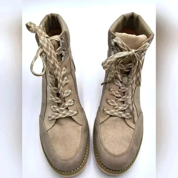 Sole Society Shoes - Sole Society Womens Size 9 Gray Lace Up Taleese Boots